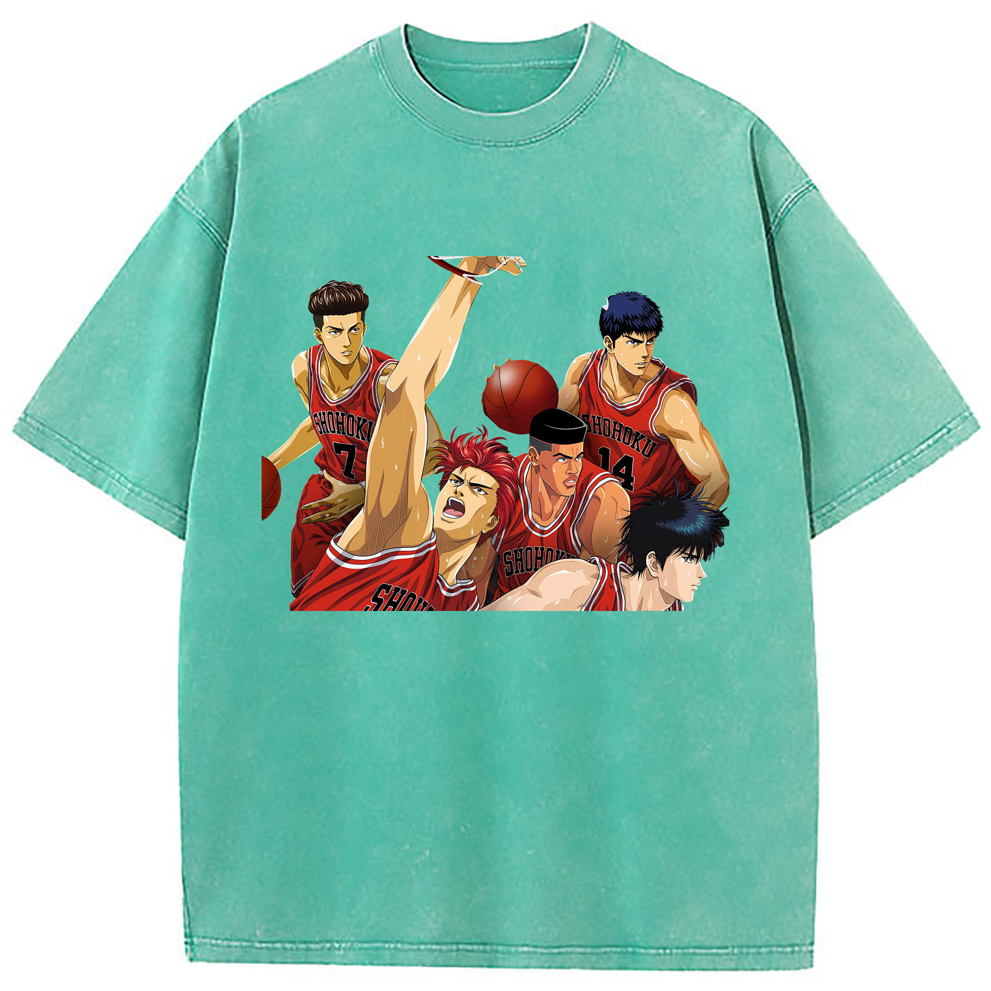 （画像用） SLAM DUNK／スラムダンク 綿100% ヴィンテージ風 半袖Tシャツ（フロントプリント）